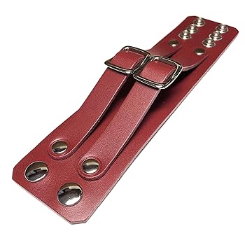 Amazon | [SKULLNEST] レッド ダブルストラップ レザー